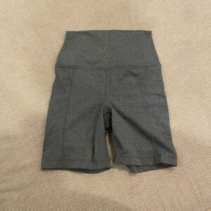 High-Waist Women's Bike Shorts in Dark Charcoal Gray